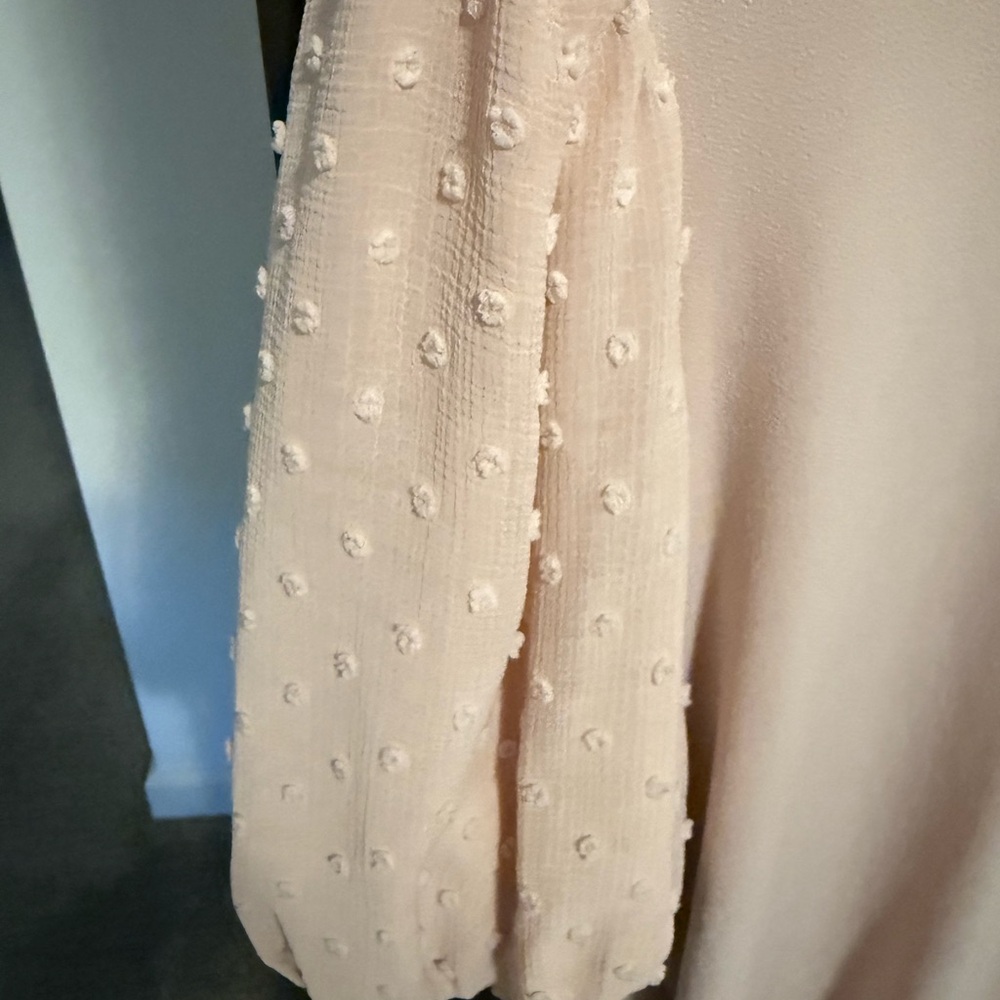 Adrianna Papell Dusty Pink Clip Dot Short Sleeve Blouse-Brand New Never Worn - Picture 6 of 7